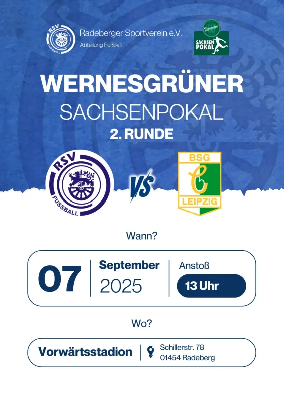 Vorverkauf erfolgreich gestartet! Sachsenpokalspiel auf 13 Uhr terminiert!